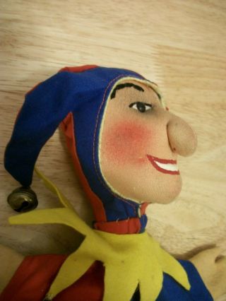 Vintage Kersa Germany JESTER HAND PUPPET Ponchinello? Metal Tag Glass? Eyes 4