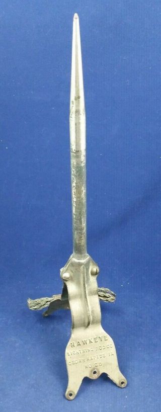 Vintage Hawkeye Lightning Rod No 28 - Patent Date 1928