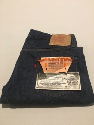 Vintage 70s Levis 501 Denim Jeans Redline No Big E Deadstock 1966 Style 42x 33