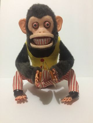 Vintage Daishin Musical Jolly Chimp Monkey With Box Mostly 2