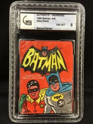 1966 O - Pee - Chee (topps) Batman Wax Pack Rare - Graded Gai 8 (nm - Mt)