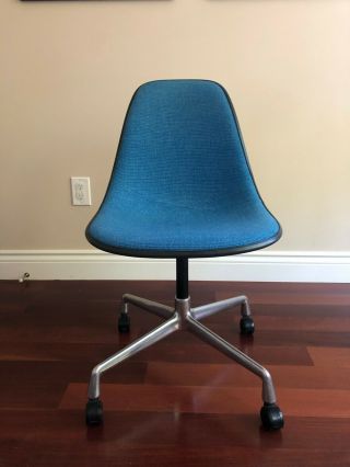 Eames Alexander Girard Blue Shell Fiberglass Vintage Herman Miller Desk Chair
