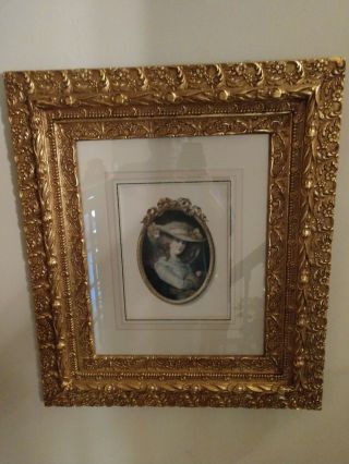 " Pair " Of Antique Victorian Lithographs In Antique Frames,  1890 