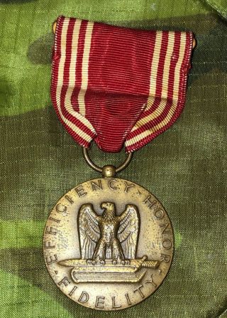 Ww2 Us Army Good Conduct Medal Slot Brooch,  Named George Goodpasture