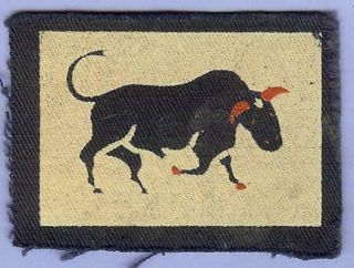 British Army Cloth Patch Formation Sign Wwii - - 11th Armoured Division (painted)