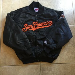 Vintage San Francisco Giants Starter Satin Jacket Mlb Baseball Sz L