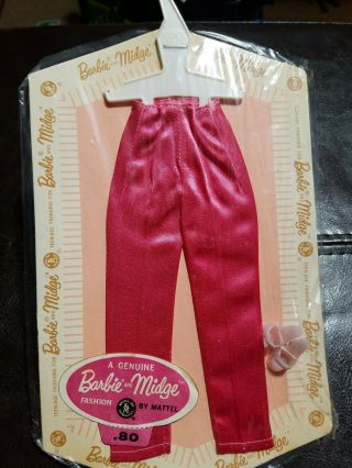 Vintage Barbie Fashion Pak Pink Silk Pants W/ White Shoes Moc