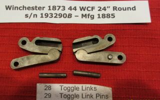 Winchester Model 1873 Matched Set Of Toggles & Pins From A 44wcf C1885