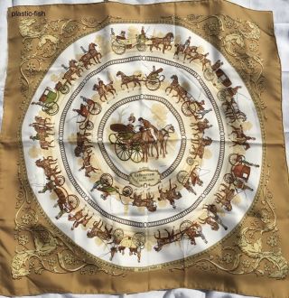 Authentic Hermes Vintage " La Promenade De Longchamps " By Ledoux 90cm Silk Scarf