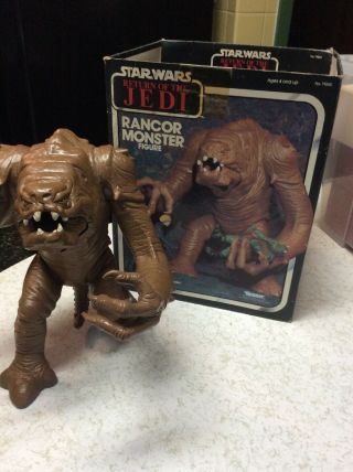 Vintage Kenner Star Wars Return Of The Jedi Rotj Rancor Monster & Box 1983