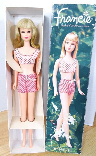 Gorgeous Vintage Mib Blonde Straight Leg Francie Doll