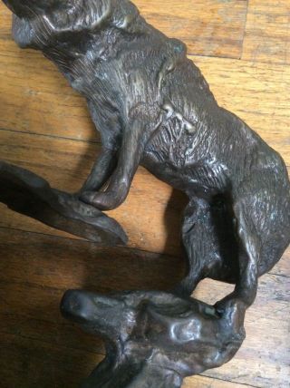Vintage Bronze Wolf Sculpture 5
