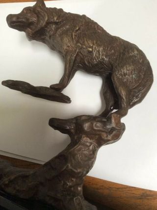Vintage Bronze Wolf Sculpture 6