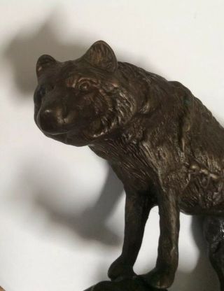Vintage Bronze Wolf Sculpture 7