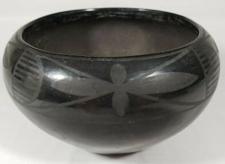 Vintage C 1925 Maria Martinez Pottery Bowl Signed Marie Rare Insect Motif