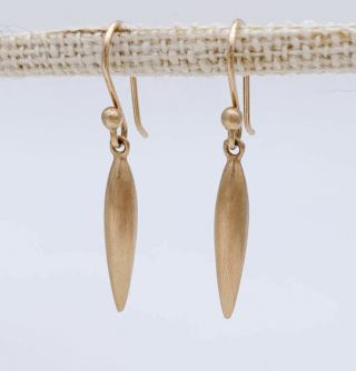 Vintage Ted Muehling 14k Yellow Gold Small Rice Earrings