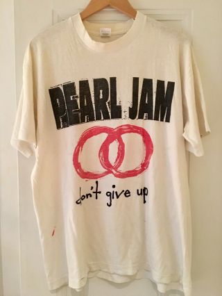 Vtg Authentic Single Stitch ‘92 Pearl Jam Don’t Give Up European Summer Tour Tee