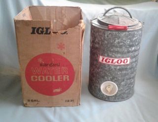 Vintage Igloo 3 Gallon Industrial Standard Drinking Water Cooler W/ Box,  231.