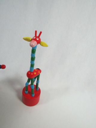 Pop Push up wooden Giraffe Finger Puppet & Toy Co Wooden Robot 2