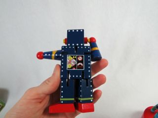 Pop Push up wooden Giraffe Finger Puppet & Toy Co Wooden Robot 5