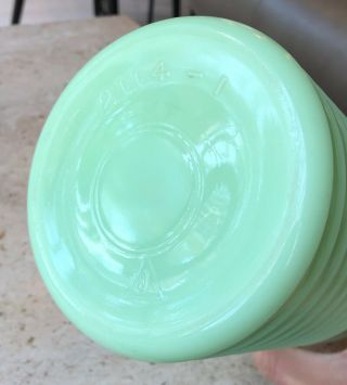 Vintage Jeannette Glass Jade - ite Jadeite Jadite Round Ribbed SUGAR Canister Jar 3