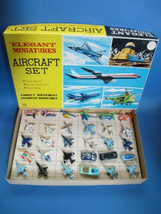 Vintage Die Cast Marx Linemar Elegant Miniatures Aircraft Set Of 30 Japan Toy