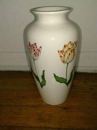Vintage Tiffany Co Porcelain Tiffany Tulips Vase 8.  5 " Made In England