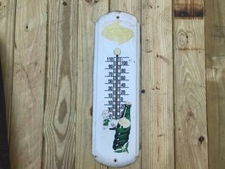 Vintage 1950s Squirt Soda Metal Advertising Thermometer 27” Tall Sign