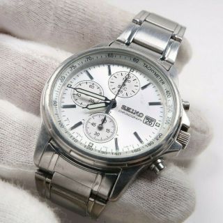 Vintage Seiko Chronograph 7t92 - 0ba0 Mens Watch Japan