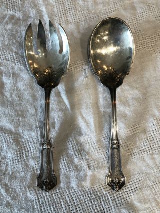 Corinthian By Wallace Sterling Silver Salad Servers 9 1/4 " 155g