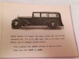 Rolls Royce Daimler Hearse Coachbuilders Brochure 1920s EXTREMELY RARE 3