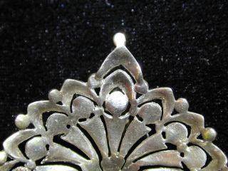 Very large Vintage Solid Silver & Marcasite Peacock Brooch Lapel Pin Art Deco 3