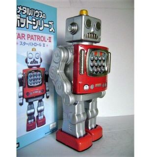 RARE STAR PATROL II ROBOT METAL HOUSE JAPAN MIB 4