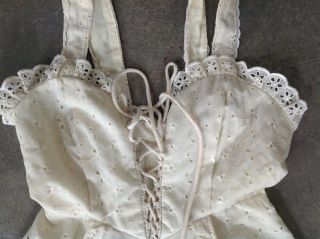 Rare Vintage Gunne Sax Eyelet Dress Victorian Cotton Crochet Corset Dress Resort
