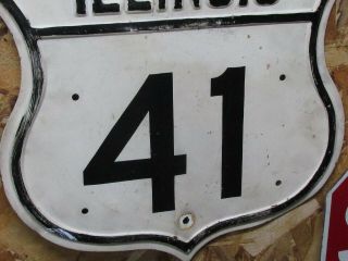 Very Rare Old US Illionis Route 41 Road Sign 3