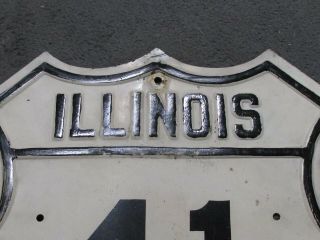Very Rare Old US Illionis Route 41 Road Sign 6