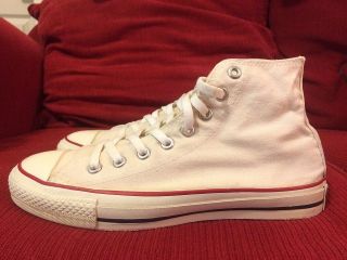 Vintage Authentic Made In Usa Converse All Star Chuck Taylor Sz 7.  5 8 Hi Top Vtg