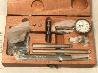 Vintage Starrett Dial Indicator Kit 196 Complete In Wood Case