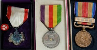 Sterling Silver Rising Sun 1928 Showa Emperor Medal Japanese Ww2 China Badge