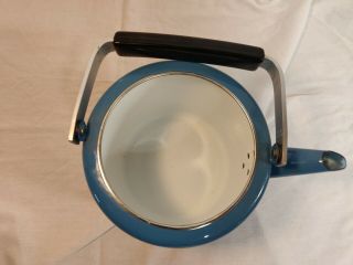 Vintage Cathrineholm Norway Blue Lotus Enamel Tea Kettle Midcentury. 3