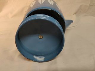 Vintage Cathrineholm Norway Blue Lotus Enamel Tea Kettle Midcentury. 5