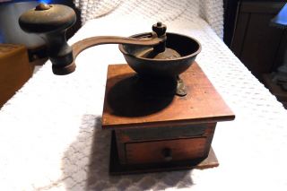 Vintage / Antique Wooden Coffee Grinder - Hand Mill - French Burr 204 Model