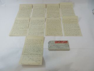 1943 Ww2 Husband Wife 12 Page Love Letter U.  S.  N.  & W.  A.  A.  C.  Training Centers