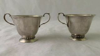 American Sterling Silver Creamer Sugar Bowl Set Quaker Silver Company 174 Grams