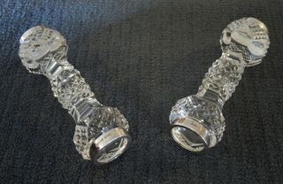 PAIR ANTIQUE SILVER & CUT CRYSTAL KNIFE RESTS A SAUNDERS SYDNEY BOX 14 3