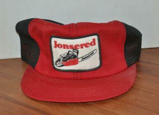 Vtg Jonsered Chainsaws K - Products Snapback Hat Trucker Cap Ag Patch Mesh Usa