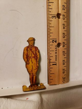 Antique Vintage Collectible Toy Tin Flat Officer U.  S.  A.  Toy Made In Usa