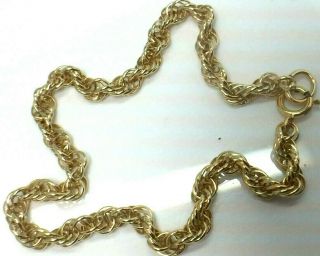 Charming 14k Yellow Gold Thick Fancy Rope Link Bracelet.  5.  1gm.