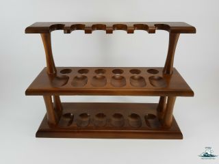 Vintage J.  Ostermann Handmade Solid Wood Pipe Stand (12 Pipes)