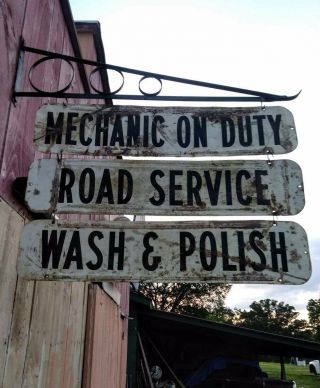 Antique Double Sided Gas Station Sign